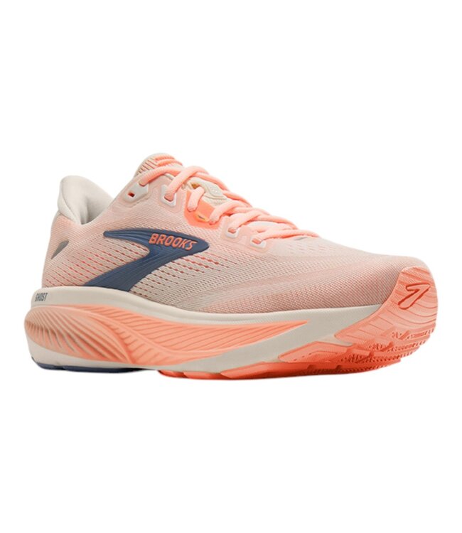Brooks Ghost 18 W narrow Star White/Cyber Peach/Grey