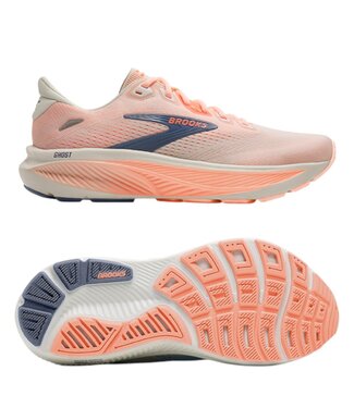 Brooks Ghost 18 W narrow Star White/Cyber Peach/Grey