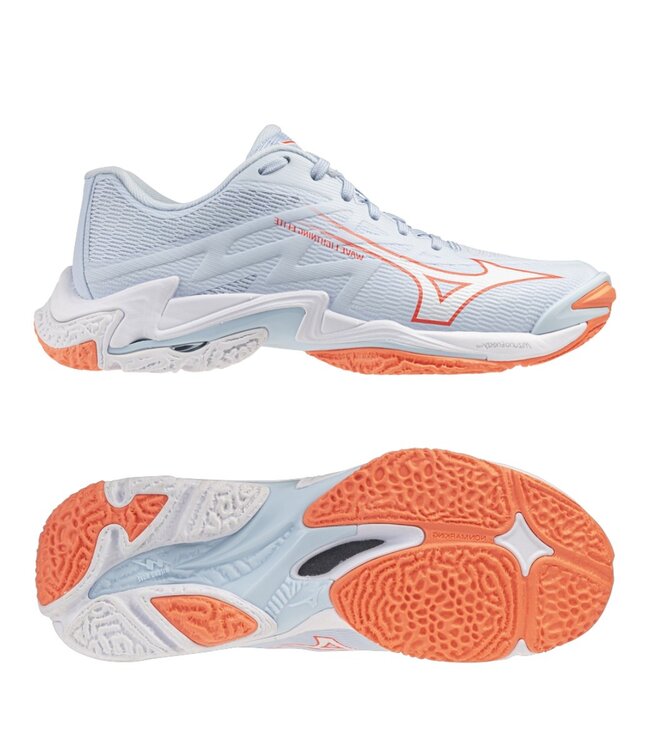 Mizuno Wave Lightning Elite Blue Finch/White/Lava Orange
