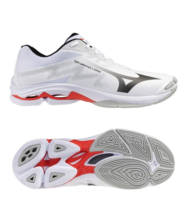 Mizuno Wave Lightning Pro White/Black/Fiery Red