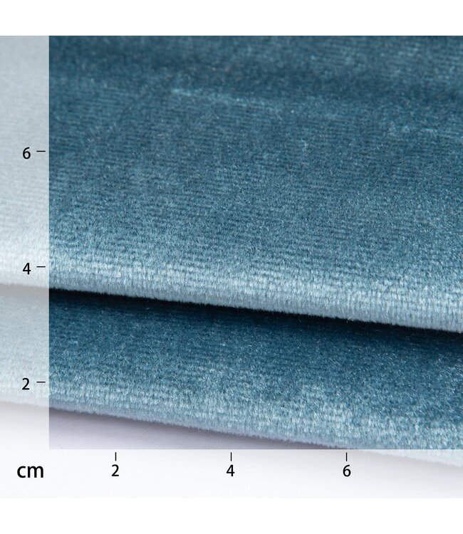 BLADI Velours, velvet Tiffany glans - zeeblauw