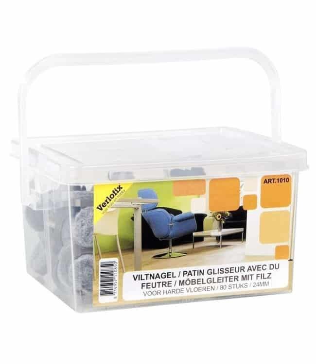 Verlofix Viltnagel, nylon bruin met nagel in emmer diameter 24mm per 80 stuks