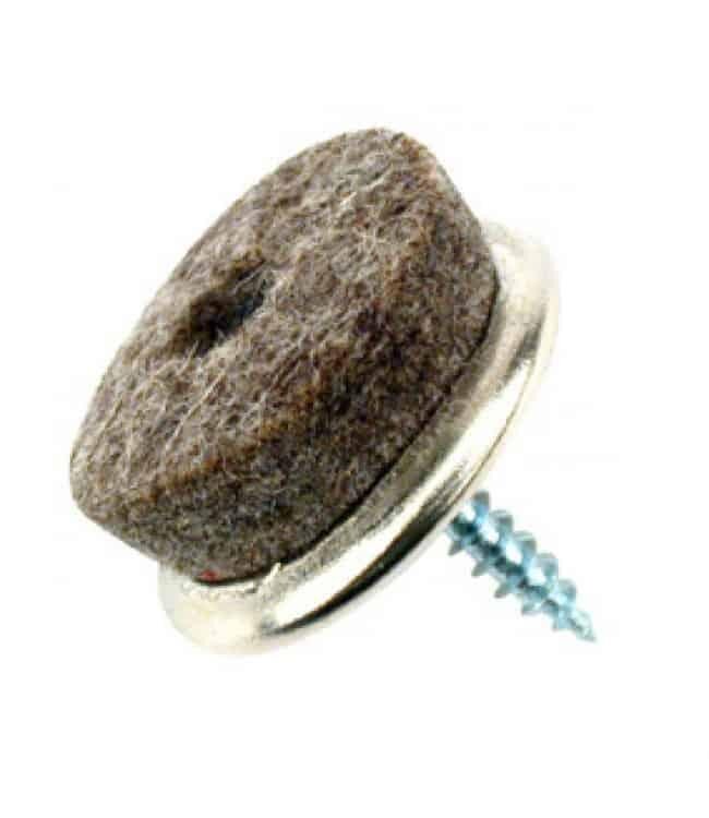 vendor-unknown Luxe viltglijder, chroom met schroef ø30 mm per 4 stuks