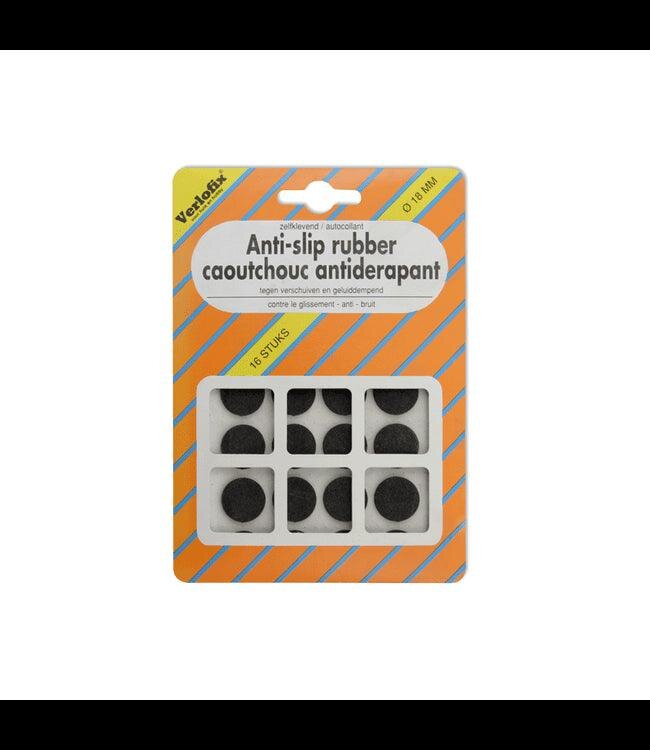 Verlofix Anti-slip rubber, zelfklevend zwart ø18 mm per 16 stuks
