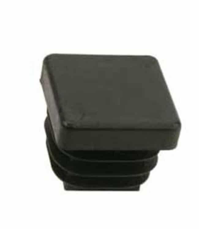 Verlofix Buisstop vierkant, zwart kunststof 25 x 25 mm lamelstop per 4 stuks