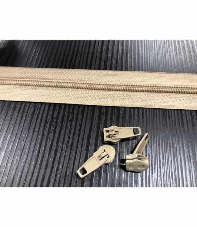 BLADI rits nylon beige + 1 schuiver per meter