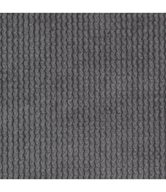 BLADI Geribbeld chenille - donkergrijs