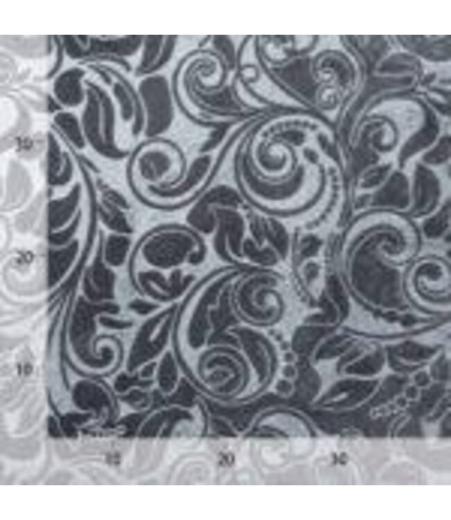 BLADI embossed bloemmotief velvet - Donker grijs