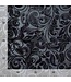 BLADI embossed bloemmotief velvet - Zwart