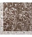 BLADI embossed bloemmotief velvet - Bruin