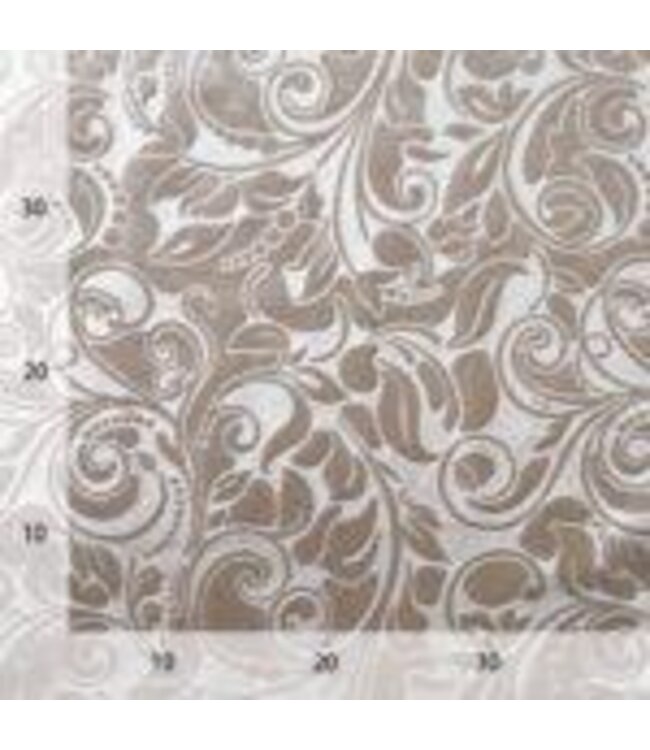 BLADI embossed bloemmotief velvet - taupe