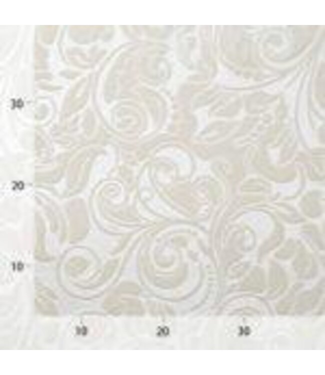 BLADI embossed bloemmotief velvet - Creme