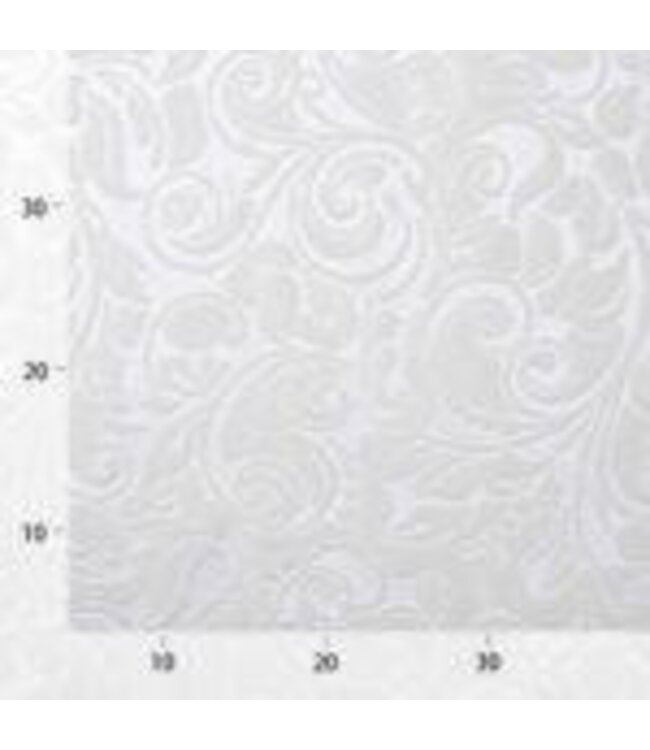 BLADI embossed bloemmotief velvet - Wit