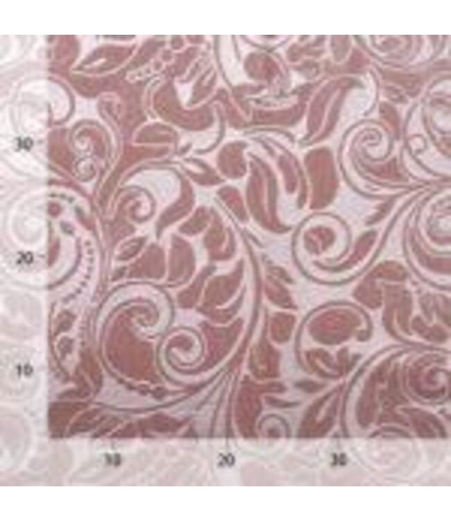 BLADI embossed bloemmotief velvet - Oud roze