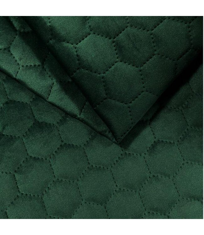 BLADI Gewatteerd holland velvet Hexagoon / honinggraat - groen