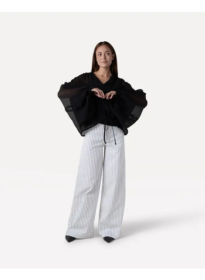 Moore Denim Wide Black Wide Stripe