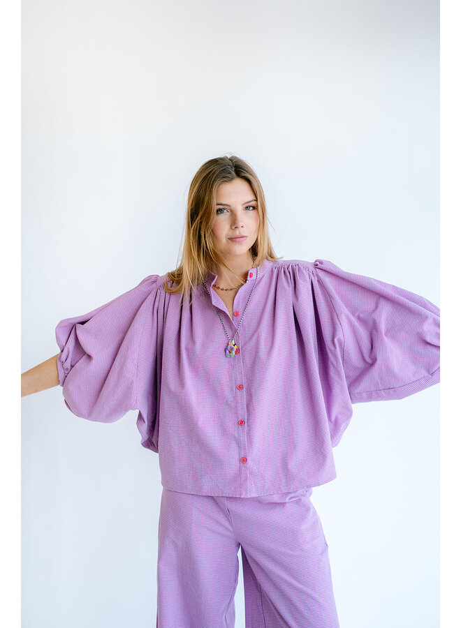 Magdalena Blouse Fuchsia Checks