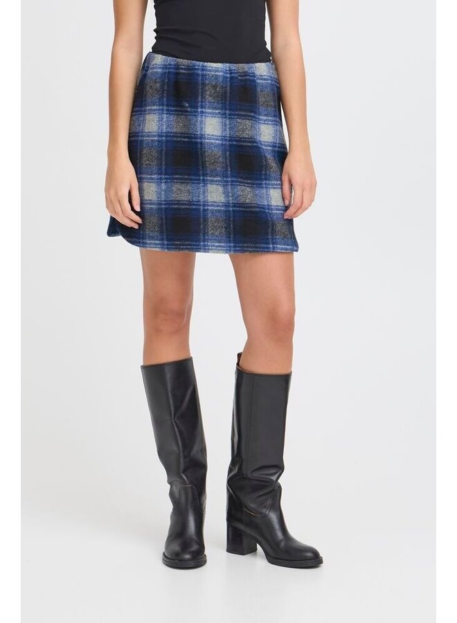 Ihwooly Skirt Check Navy Peony