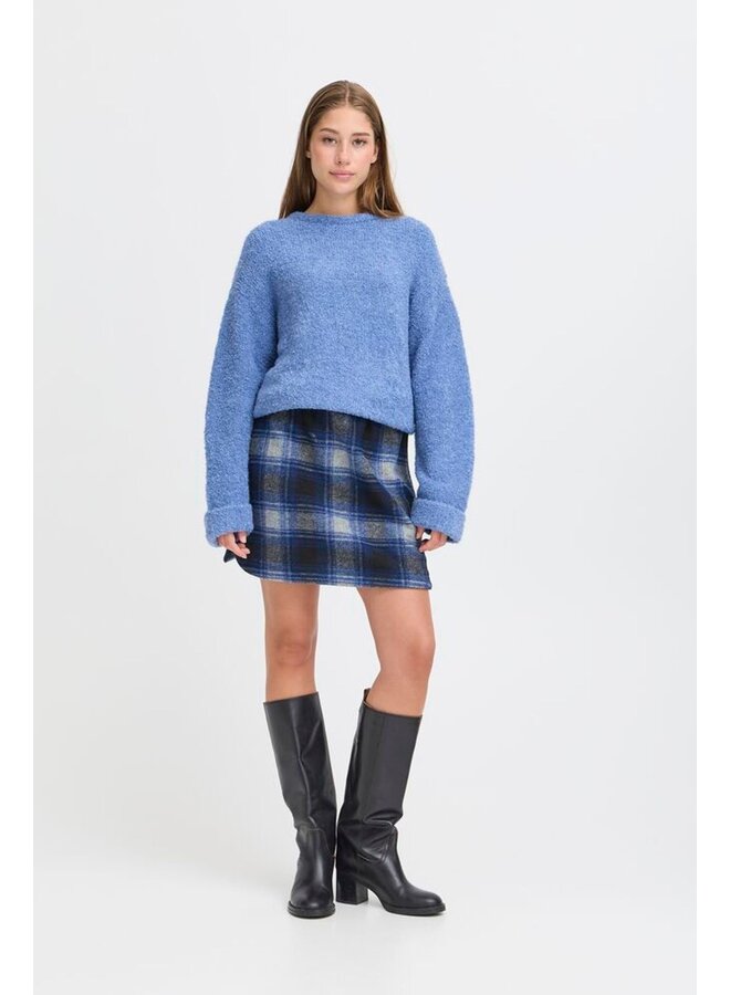 Ihwooly Skirt Check Navy Peony