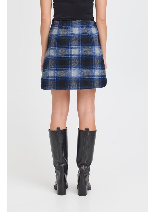 Ihwooly Skirt Check Navy Peony