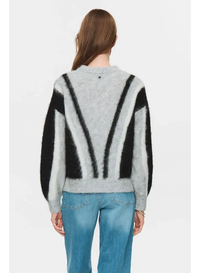 Nusuri Brushed Pattern Pullover Light Grey Mel