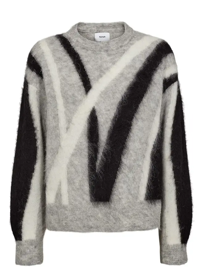 Nusuri Brushed Pattern Pullover Light Grey Mel