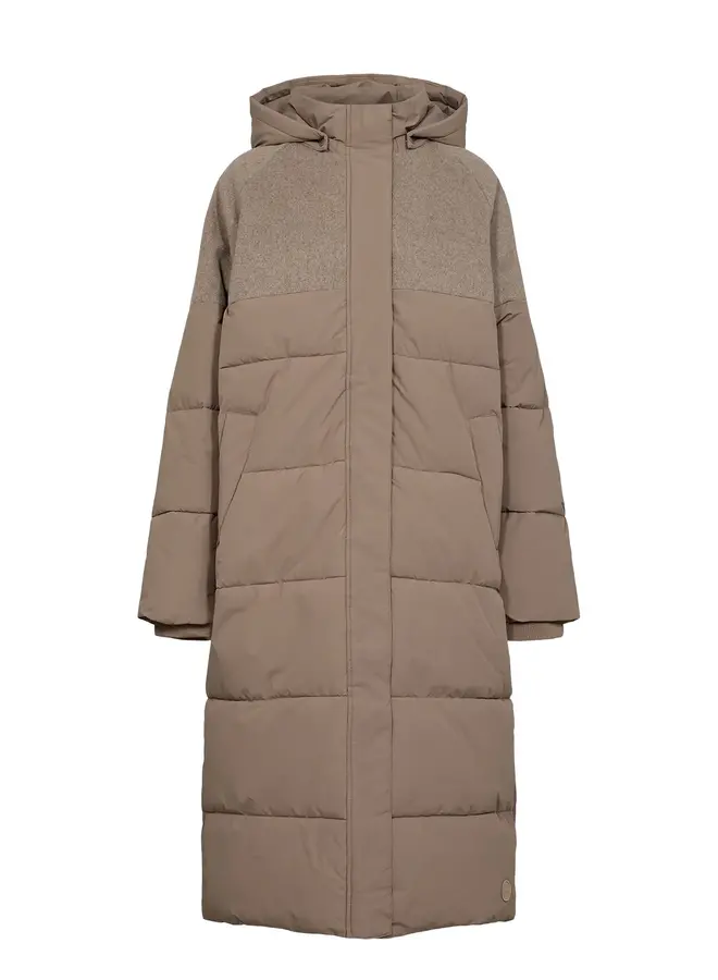 Nuwillow Long Coat Taupe Gray
