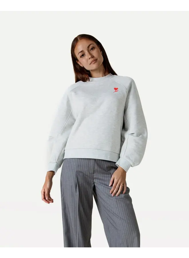 Niya Heart Sweater Grey Melee