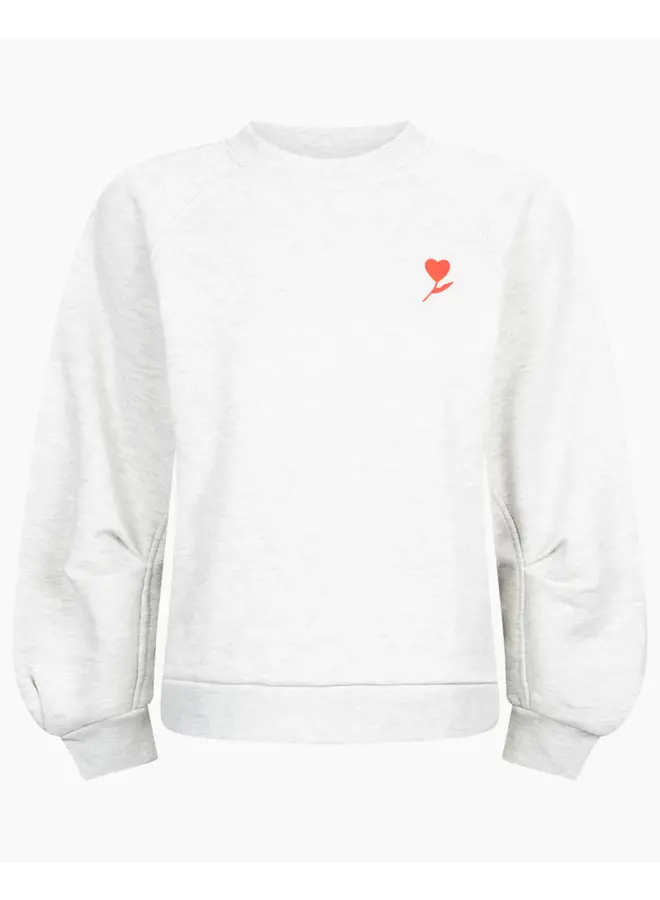 Niya Heart Sweater Grey Melee