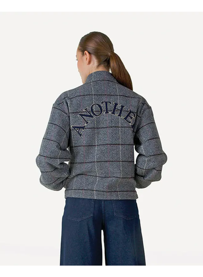 Sarah Jacket Black White Pomegranate Check