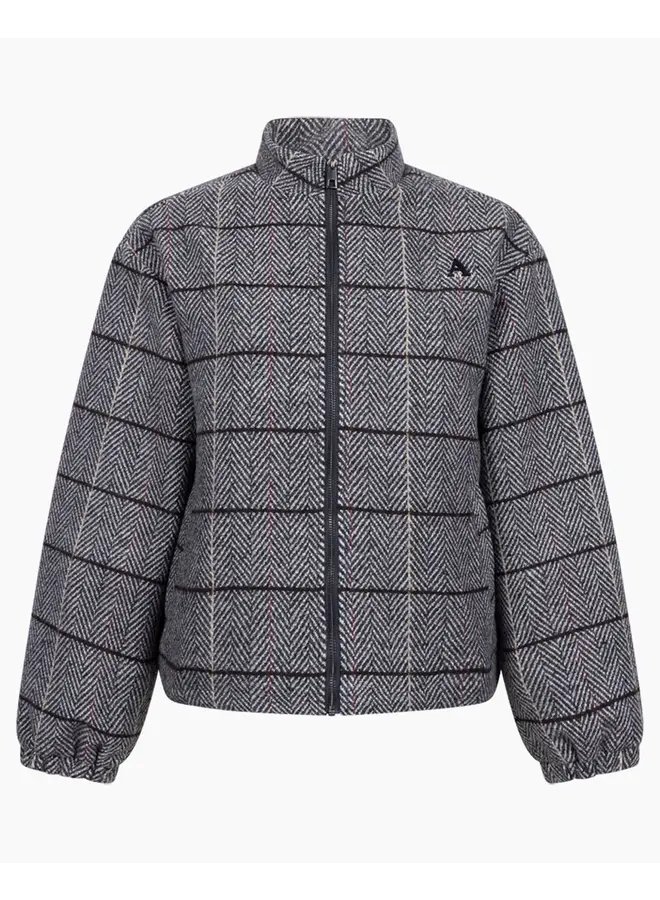 Sarah Jacket Black White Pomegranate Check