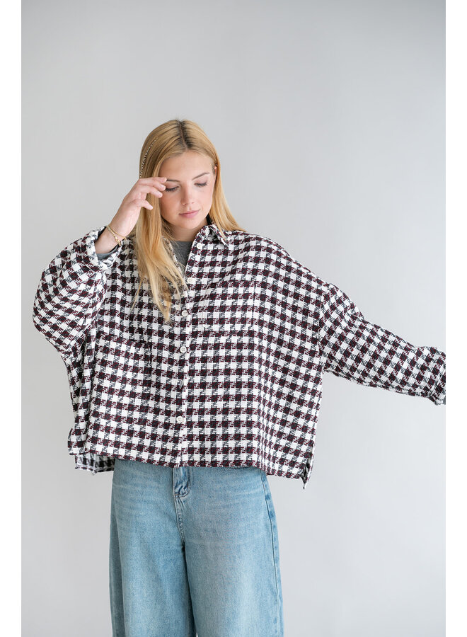 Mon Shaket Square Tweed Bordeaux