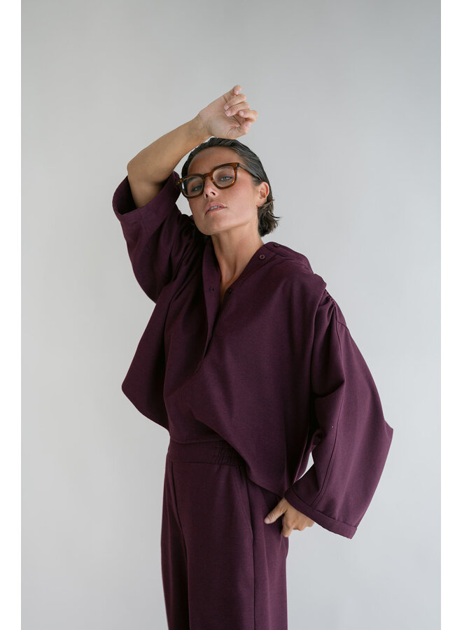 Maya Blouse Solid Bordeaux