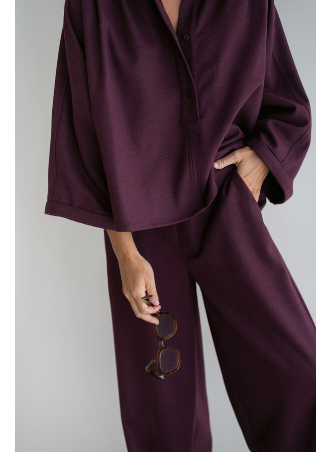 Maya Blouse Solid Bordeaux