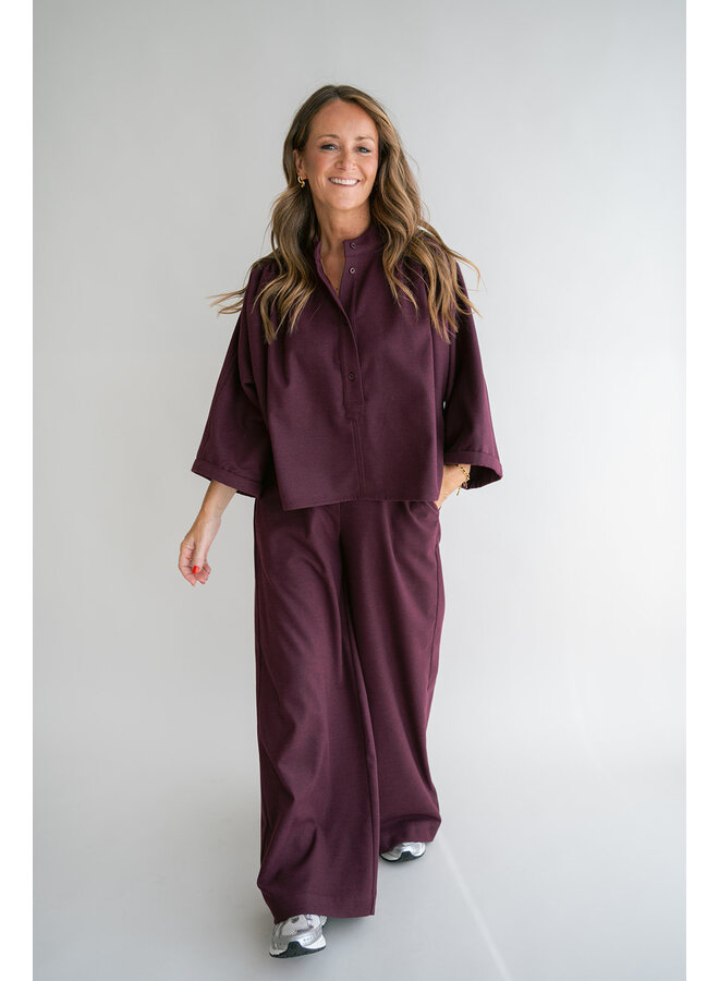 Maya Blouse Solid Bordeaux