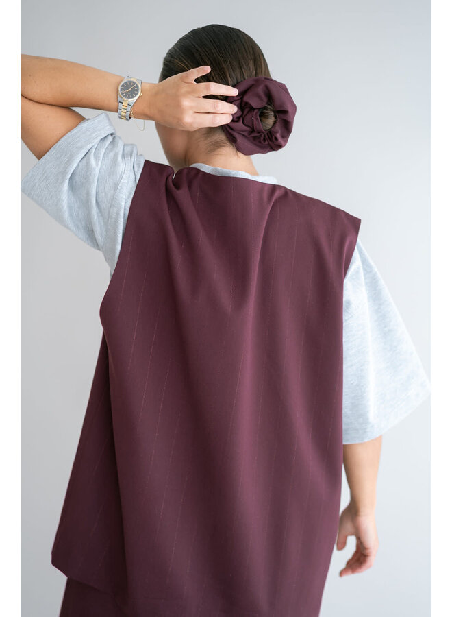 Puck Gilet lurex Bordeaux