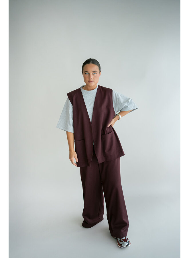 Sam Pants Lurex Bordeaux