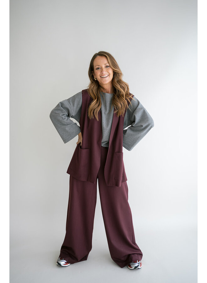 Sam Pants Lurex Bordeaux