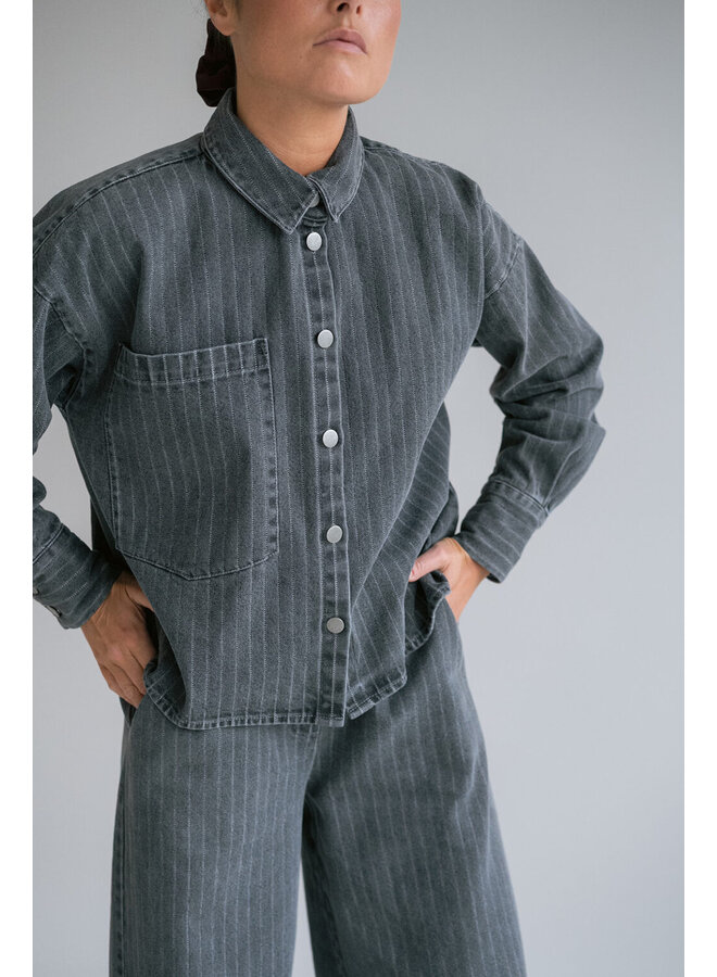 Maria Blouse Grey Denim