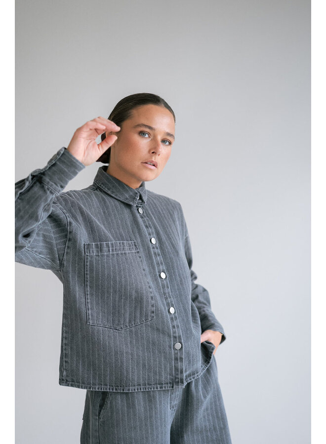 Maria Blouse Grey Denim