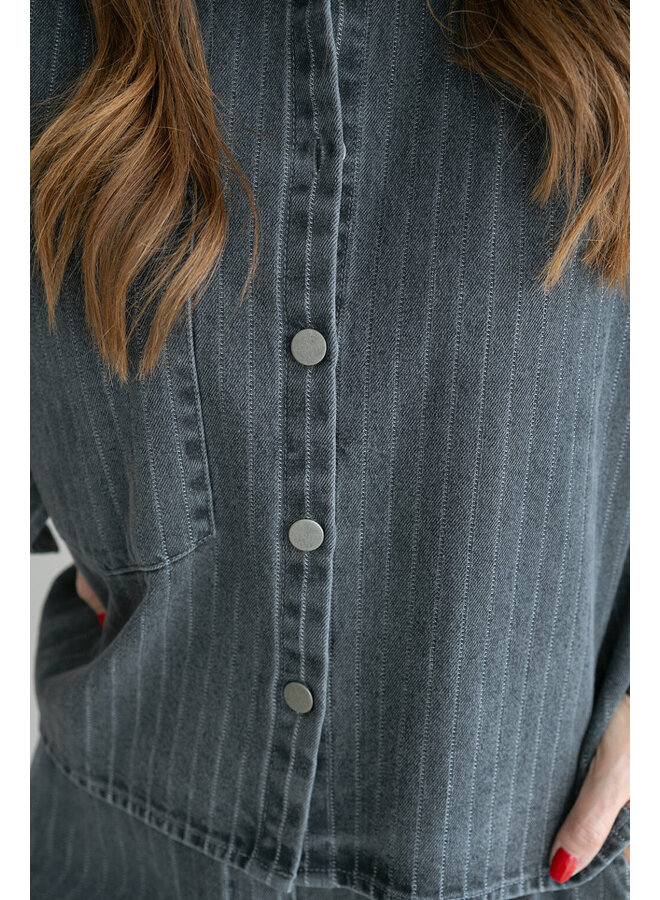 Maria Blouse Grey Denim