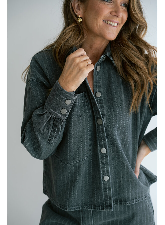 Maria Blouse Grey Denim