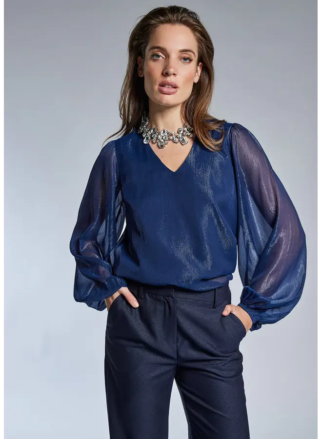 Beandra Blouse Deep Blue