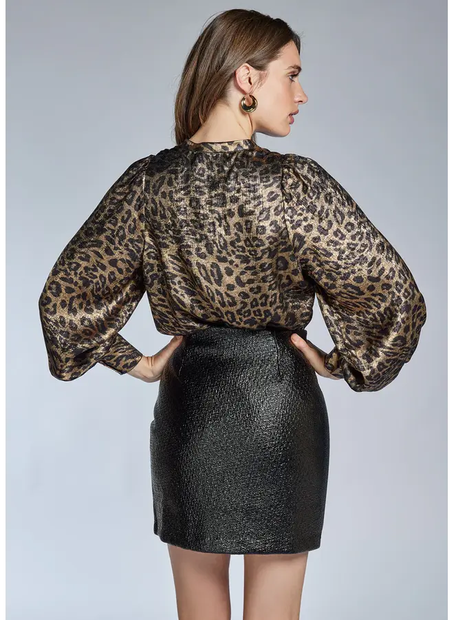 Borella Blouse Black Leopard