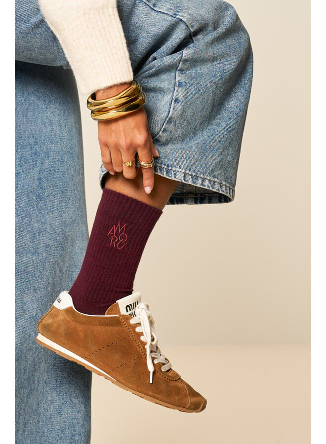 Amour Socks Burgundy
