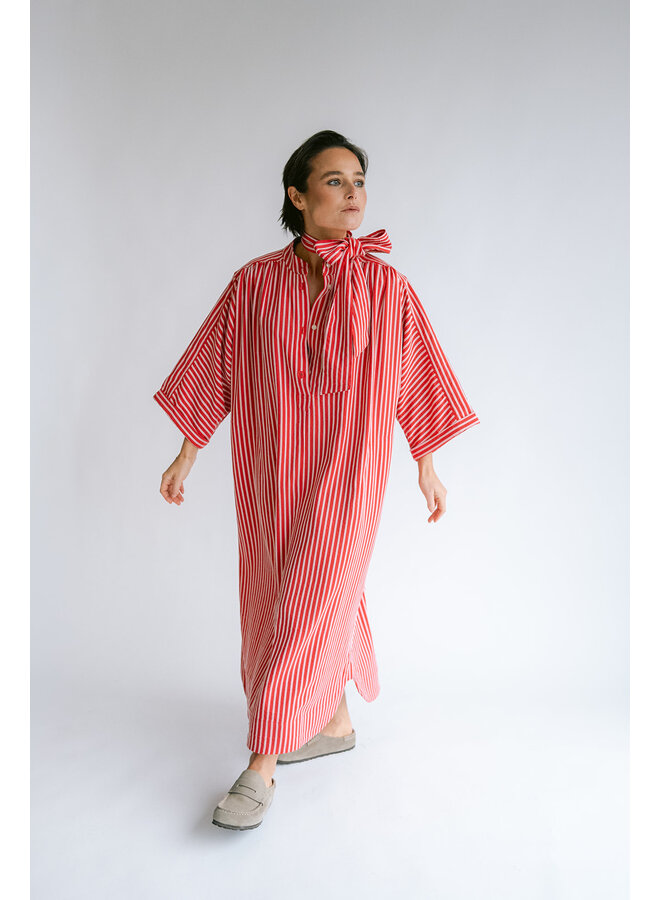Ivy Dress Red White Stripe