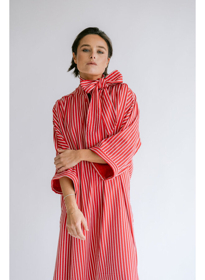 Ivy Dress Red White Stripe
