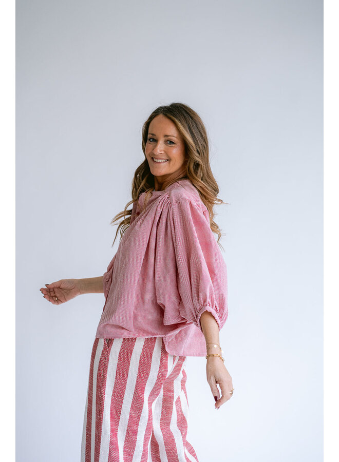 Magdalena Blouse Vichy Red