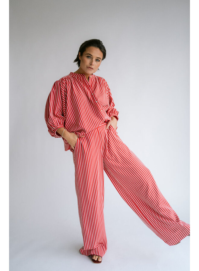 Sam Pants Red White Stripe