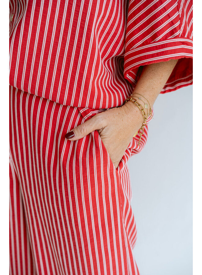 Sam Pants Red White Stripe